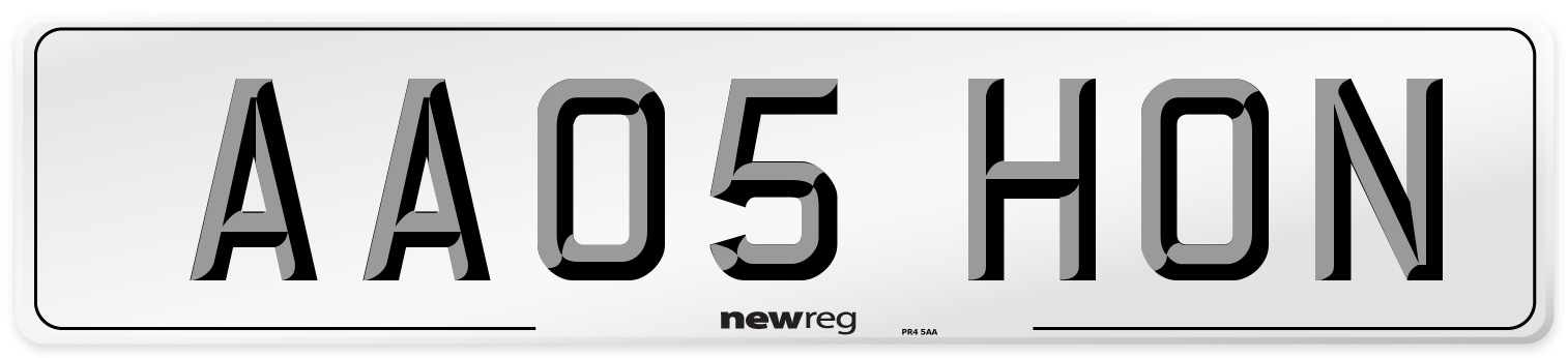 AA05 HON Number Plate from New Reg